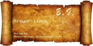 Breyer Ilona névjegykártya